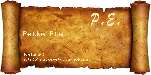 Petke Eta névjegykártya